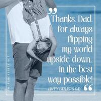 Father's Day Instagram Quote Post with a Father Carrying His Daughter Upside Down template