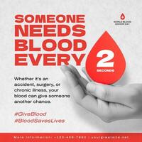 Minimalist World Blood Donor Day PSA Post for Instagram template