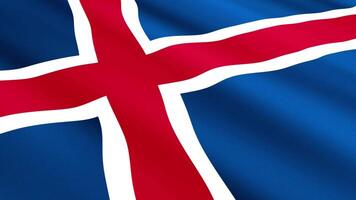 Iceland Flag Waving Gently in the Wind, Close-Up Full-Frame Perspective, Soft Fabric Texture, Slow Motion, Natural Movement, Waving Flag Background video