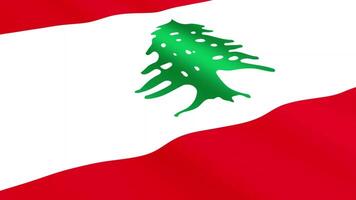 Lebanon Flag Waving Gently in the Wind, Close-Up Full-Frame Perspective, Soft Fabric Texture, Slow Motion, Natural Movement, Waving Flag Background video
