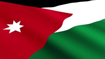 Jordan Flag Waving Gently in the Wind, Close-Up Full-Frame Perspective, Soft Fabric Texture, Slow Motion, Natural Movement, Waving Flag Background video