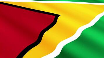 Guyana Flag Waving Gently in the Wind, Close-Up Full-Frame Perspective, Soft Fabric Texture, Slow Motion, Natural Movement, Waving Flag Background video