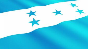 Honduras Flag Waving Gently in the Wind, Close-Up Full-Frame Perspective, Soft Fabric Texture, Slow Motion, Natural Movement, Waving Flag Background video