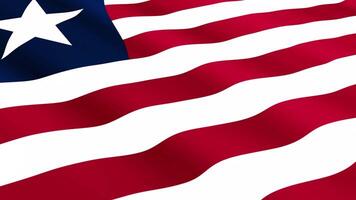 Liberia Flag Waving Gently in the Wind, Close-Up Full-Frame Perspective, Soft Fabric Texture, Slow Motion, Natural Movement, Waving Flag Background video