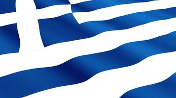 Greece Flag Waving Gently in the Wind, Close-Up Full-Frame Perspective, Soft Fabric Texture, Slow Motion, Natural Movement, Waving Flag Background video