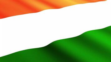 India Flag Waving Gently in the Wind, Close-Up Full-Frame Perspective, Soft Fabric Texture, Slow Motion, Natural Movement, Waving Flag Background video