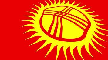 Kyrgyzstan Flag Waving Gently in the Wind, Close-Up Full-Frame Perspective, Soft Fabric Texture, Slow Motion, Natural Movement, Waving Flag Background video