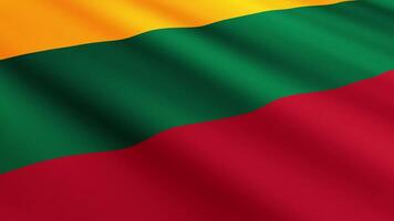 Lithuania Flag Waving Gently in the Wind, Close-Up Full-Frame Perspective, Soft Fabric Texture, Slow Motion, Natural Movement, Waving Flag Background video