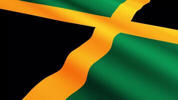 Jamaica Flag Waving Gently in the Wind, Close-Up Full-Frame Perspective, Soft Fabric Texture, Slow Motion, Natural Movement, Waving Flag Background video
