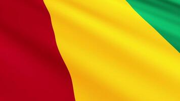 Guinea Flag Waving Gently in the Wind, Close-Up Full-Frame Perspective, Soft Fabric Texture, Slow Motion, Natural Movement, Waving Flag Background video