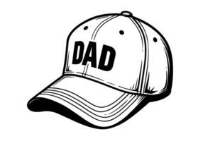 Dad's Baseball Cap Handdrawn Sketch vector
