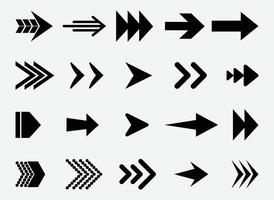 Colorful Arrow Set Flat and Gradient Shapes for Navigation multiple arrow vector