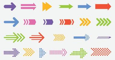 Colorful Arrow Set Flat and Gradient Shapes for Navigation multiple color arrow vector