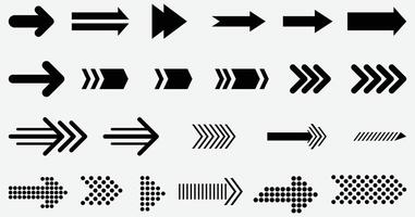 Colorful Arrow Set Flat and Gradient Shapes for Navigation black arrow set design vector