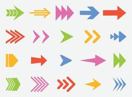 Colorful Arrow Set Flat and Gradient Shapes for Navigation color arrow vector