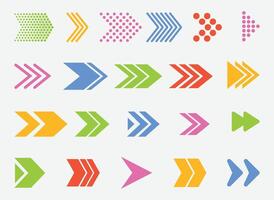 Colorful Arrow Set Flat and Gradient Shapes for Navigation eps vector