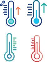 Thermometer Icons Temperature Indicators with Rise and Fall vector