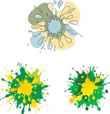 Colorful Splashes and Paint Splatters