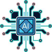 AI artificial intelligence AI concept on electronic circuit board vector