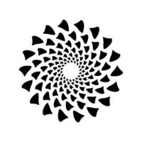 A bold black spiral design made of triangle shapes. Ideal for modern branding, tech, or minimalist identity design. vector