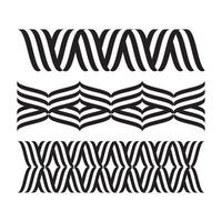 Set of 3 bold black abstract patterns, perfect for textile, wallpaper, or branding backgrounds. vector