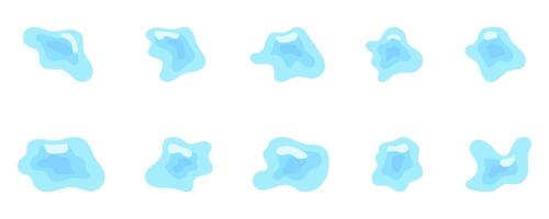 set of abstract blue liquid shapes with layered gradients. perfect for modern design project. vector