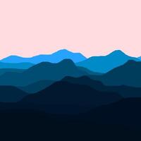 digital illustration background of mountain scenery at dawn which is still dark vector