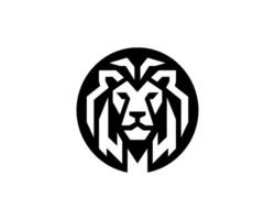 Lion head icon in simple minimal style vector