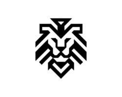 Lion logo in geometric minimal front view vector