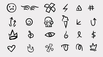 Hand Drawn Abstract Doodle Elements Premium Quality Ancient Symbols for Design Projects vector