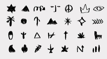 High Quality Hand Drawn Elements Abstract Doodles and Ancient Icon Designs vector