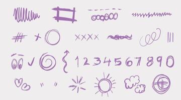 Hand Drawn Abstract Elements Set Premium Ancient Doodle Icons for Backgrounds and Art vector