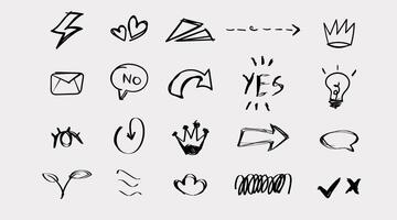 Abstract Hand Drawn Elements Doodle Icons and Ancient Symbols for Designers vector