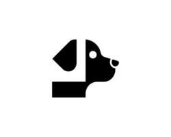 Minimal dog logo in sharp format vector