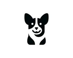 Playful flat style dog logo for branding vector