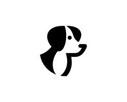 Simple black and white dog symbol design vector