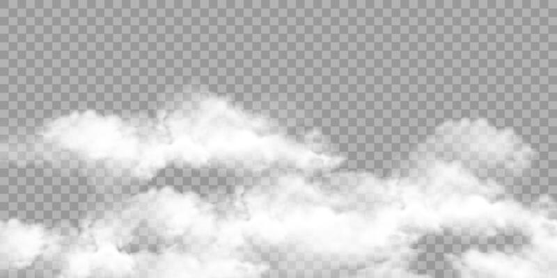 Realistic white smoke,fog or clouds isolated special effect