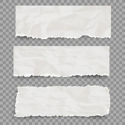 Crumpled torn pieces of paper