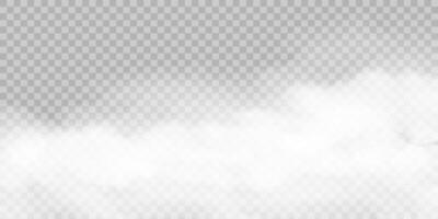 White realistic cloudy fog, smog special effect vector