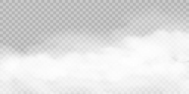 White realistic cloudy fog, smog special effect
