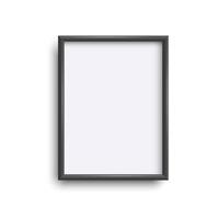Realistic rectangular black blank frame isolated on white background vector