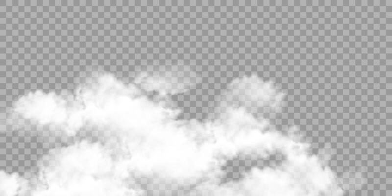 Realistic white clouds or fog isolated special effect.