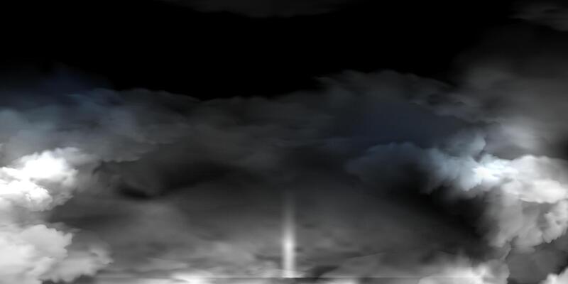 Smoke above road, highway surface with mysterious horror smog
