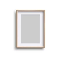 Light wood blank vertical frame with white paper vector