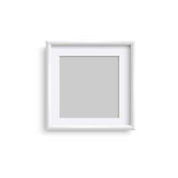 Realistic white square blank frame isolated on white background vector