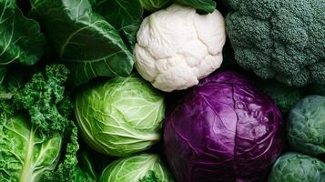 A close up of a variety of vegetables. photo