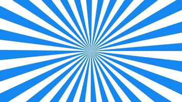 Abstract sunburst animation seamless loop, animated spiral background with blue and white color video