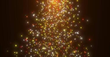 Falling golden sparkling particles on a black background. Abstract animation.32 video