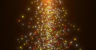 Falling golden sparkling particles on a black background. Abstract animation. 41 video