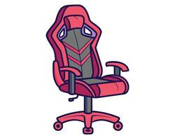 Red and gray gaming chair illustration ideal for esports and game related content. vector